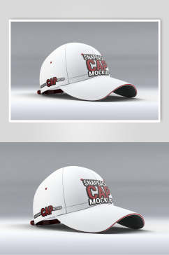 灰白英文创意大气棒球帽贴图样机