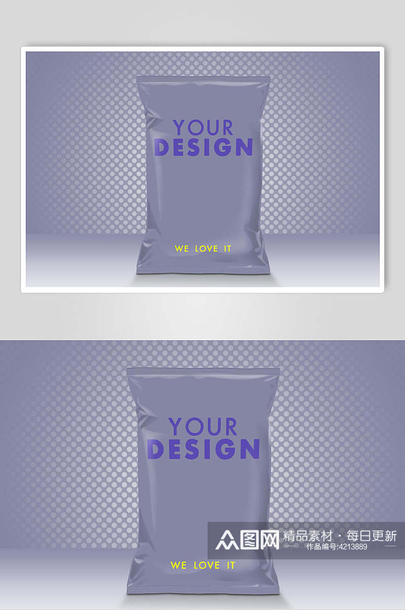 蓝紫色产品包装样机效果图素材