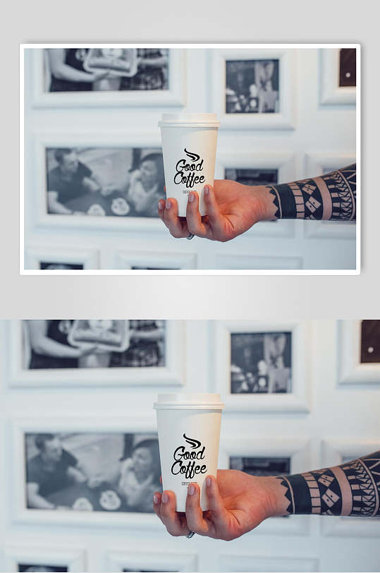 时尚杯子咖啡品牌包装展示样机