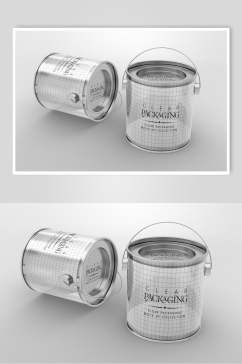 线条创意大气透明容器奶茶包装样机