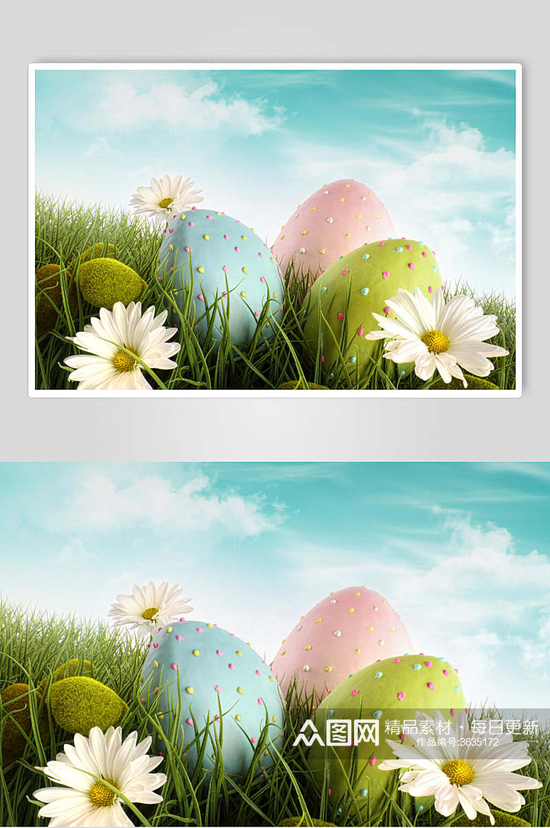 草地主题复活节彩蛋图片素材