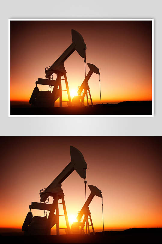 阳光下的海上钻井平台石油勘探建筑图片