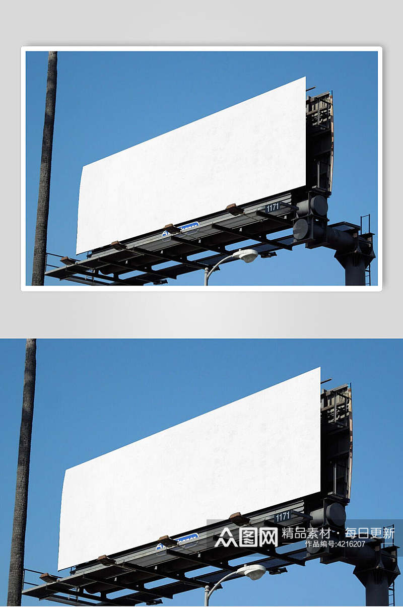 白色巨型广告海报展示场景样机素材