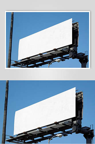 白色巨型广告海报展示场景样机