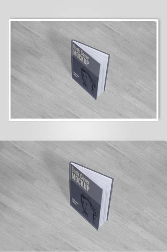 纹理灰色创意大气精装书籍展示样机