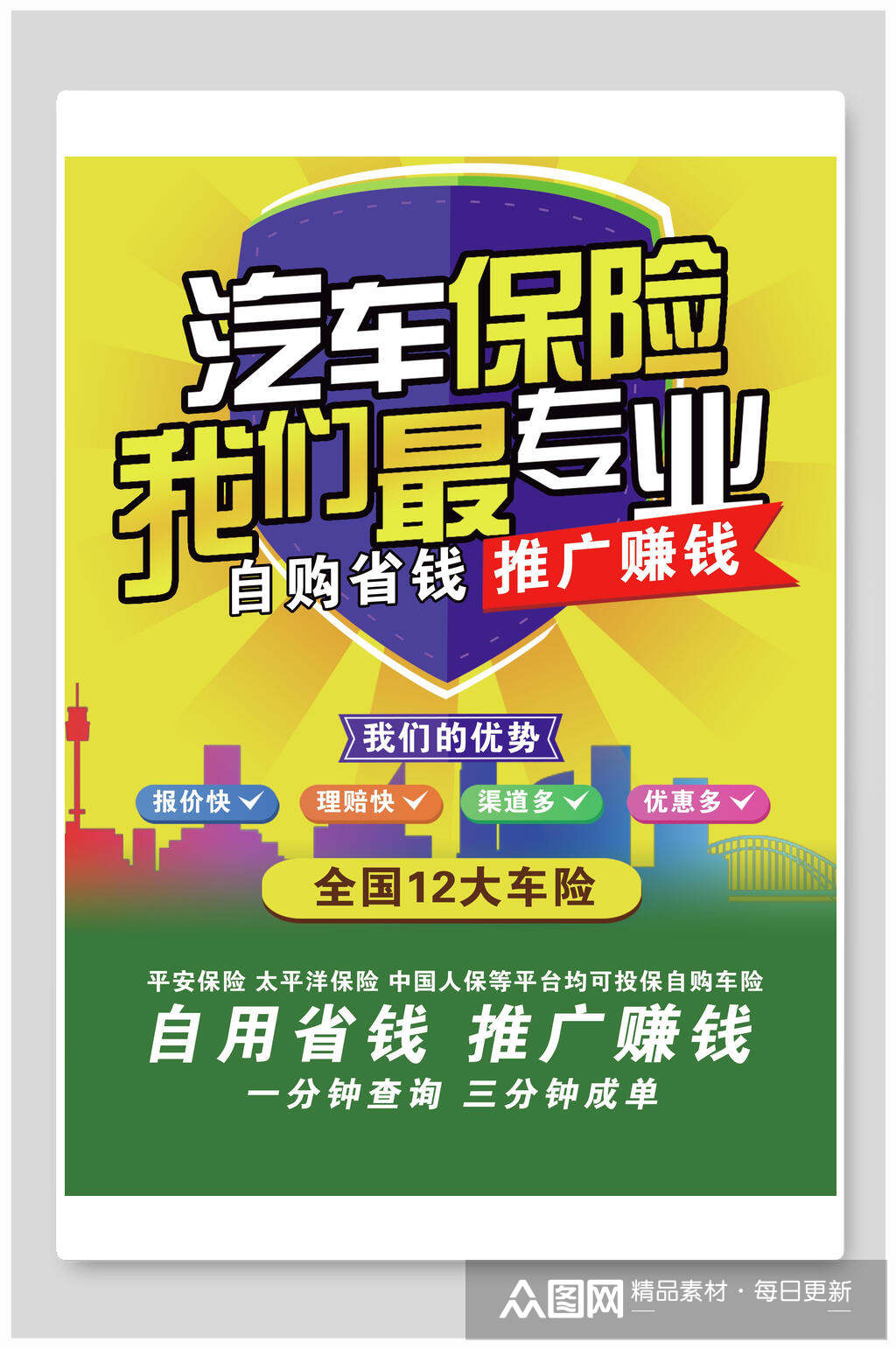 汽车保险海报素材免费下载,本作品是由你好上传的原创平面广告素材