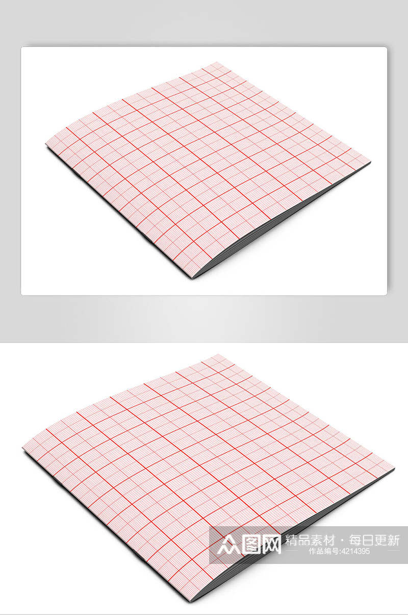 红色线条创意大气书籍书本展示样机素材