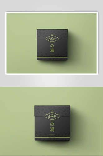 方形黑绿创意大气茶叶包装贴图样机