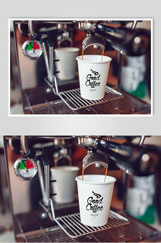 杯子手绘咖啡品牌包装展示样机