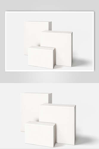 方形白包装盒纸盒手提袋购物袋样机