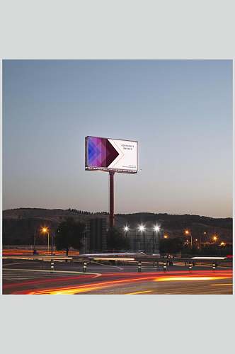 紫色几何大型高炮广告牌样机