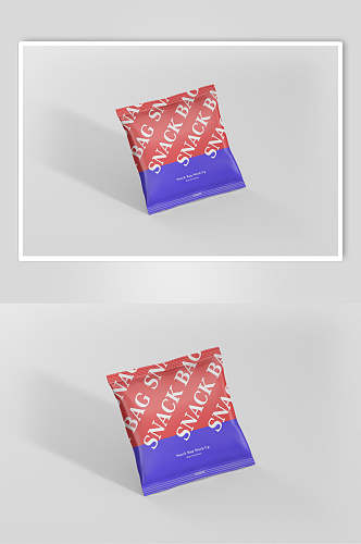 红蓝创意大气膨化食品包装袋样机