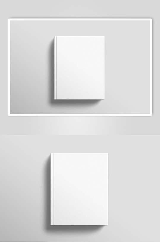 白色精装书籍装帧页面智能贴图样机效果图