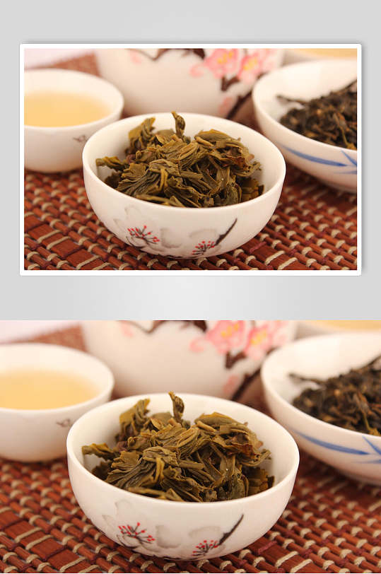 碗茶叶绿茶红茶摄影图片叁