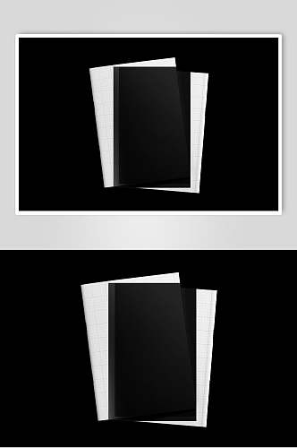 黑白方形创意大气杂志书籍封面样机