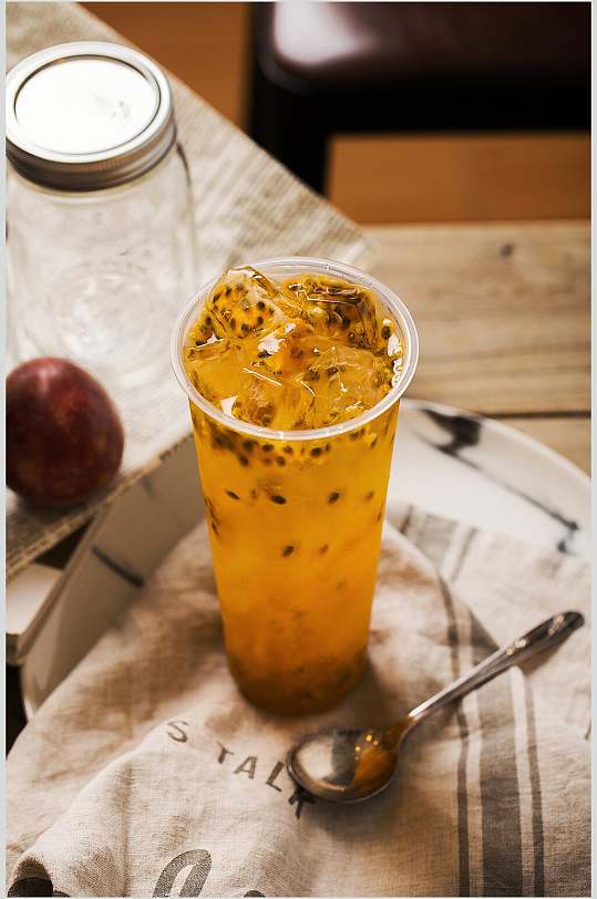 杯装时尚唯美蜂蜜百香果图片