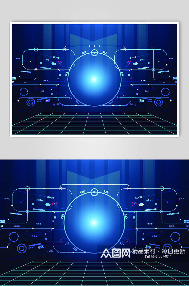 蓝光大气科幻科技风光效矢量素材素材