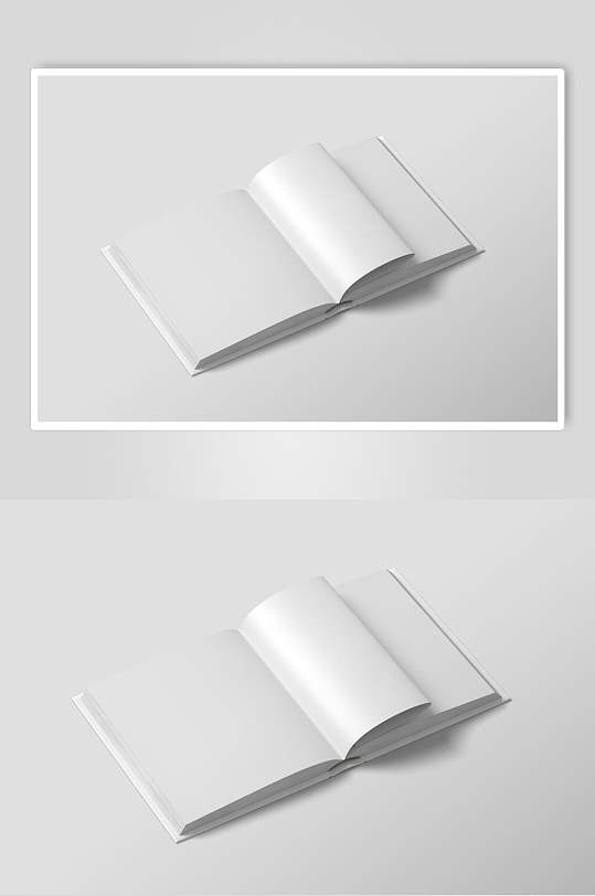 白色大气书籍装帧页面智能贴图样机效果图