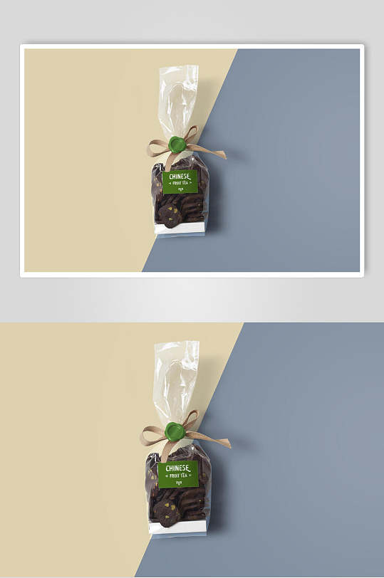 典雅饼干绿色有机食品包装盒样机