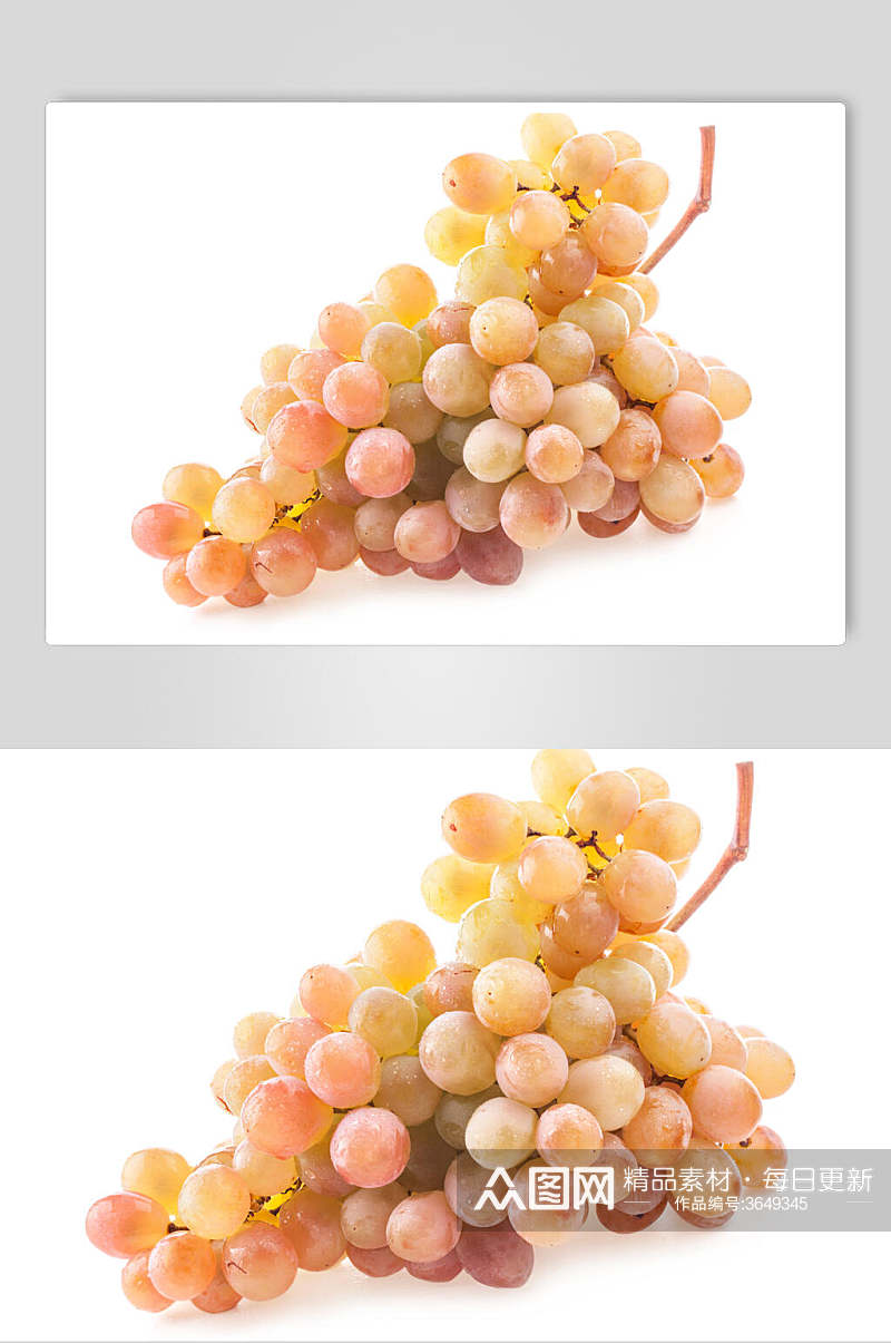 白底新鲜葡萄提子水果图片素材