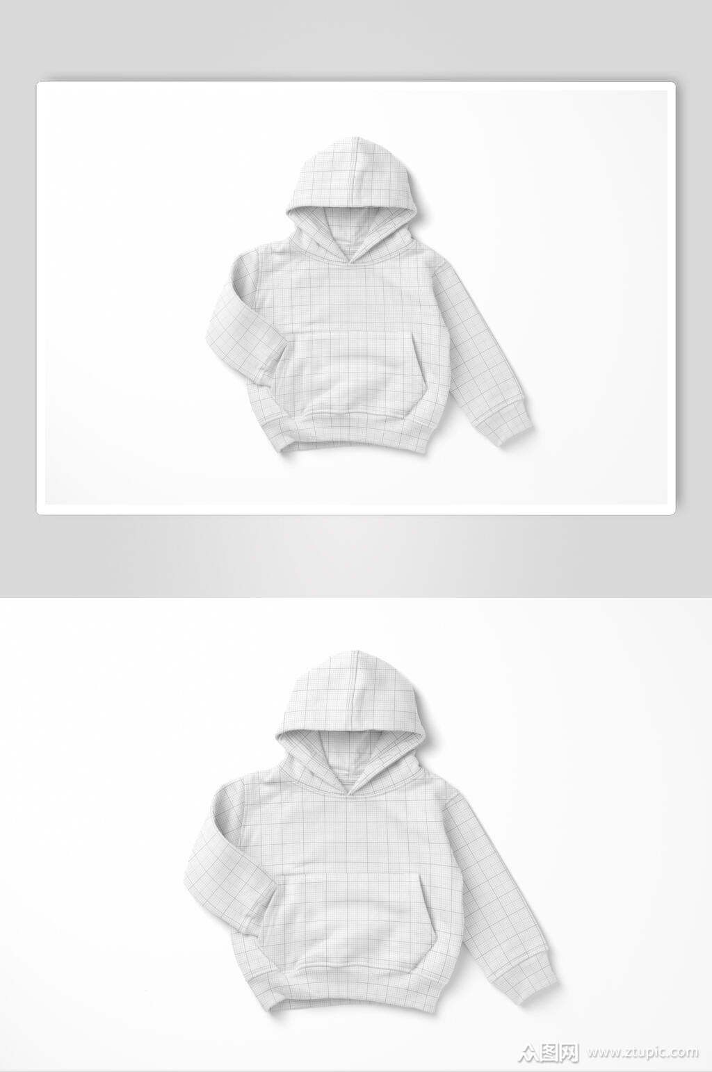 连帽衫长袖褶皱白婴儿卫衣样机模板下载-编号4215706-众图网