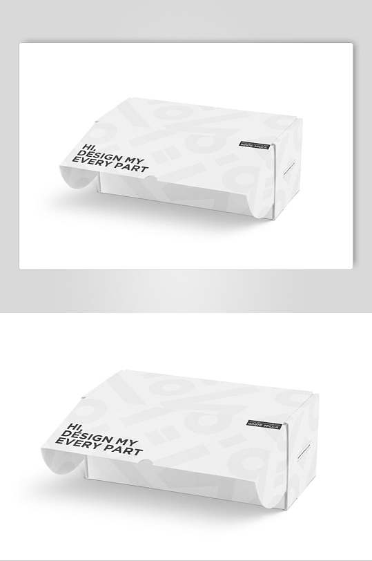 英文白色瓦楞纸包飞机盒外包装样机