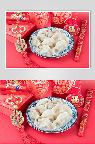 中国风饺子水饺美食摄影图片叁