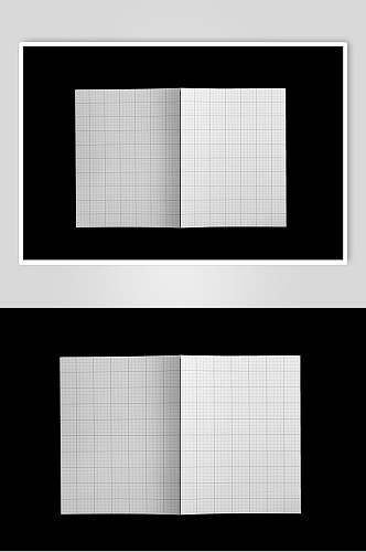 线条黑白创意大气杂志书籍封面样机