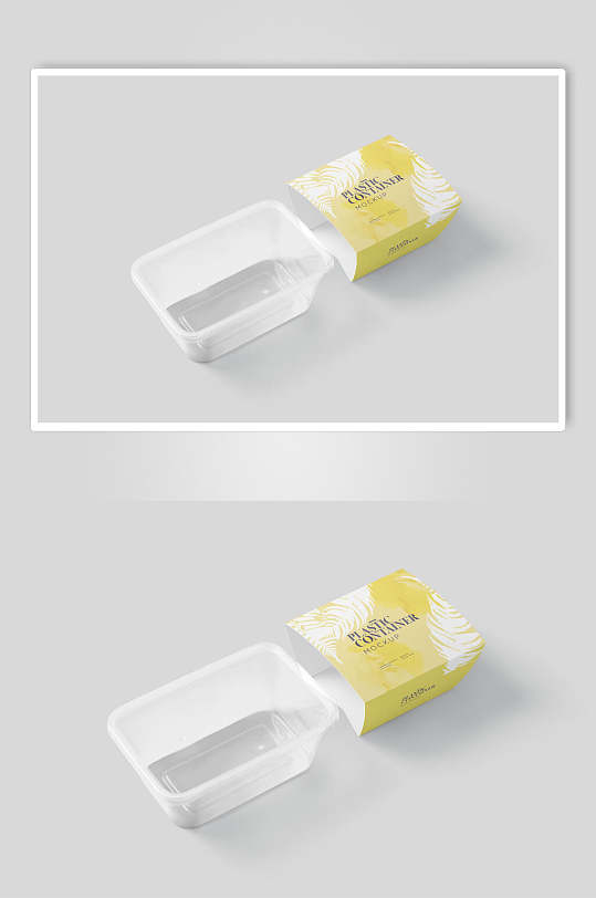 清新精致黄色塑料食品封腰纸套样机