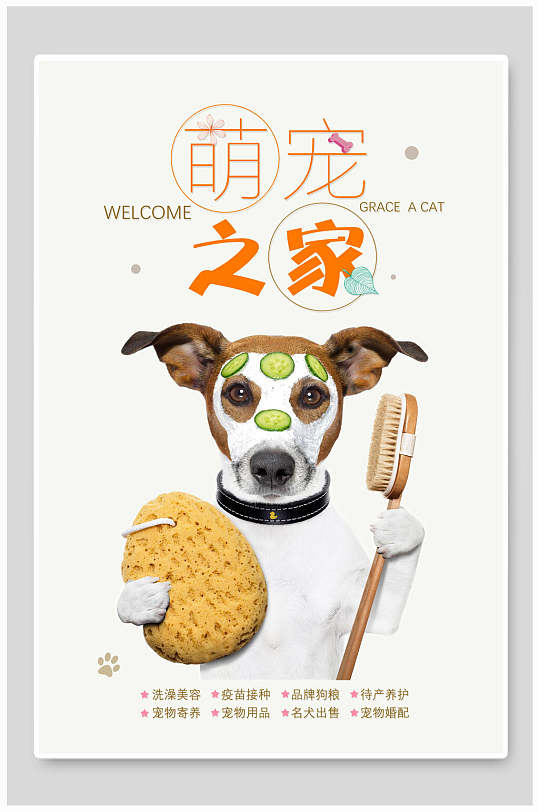 萌宠之家宠物店海报