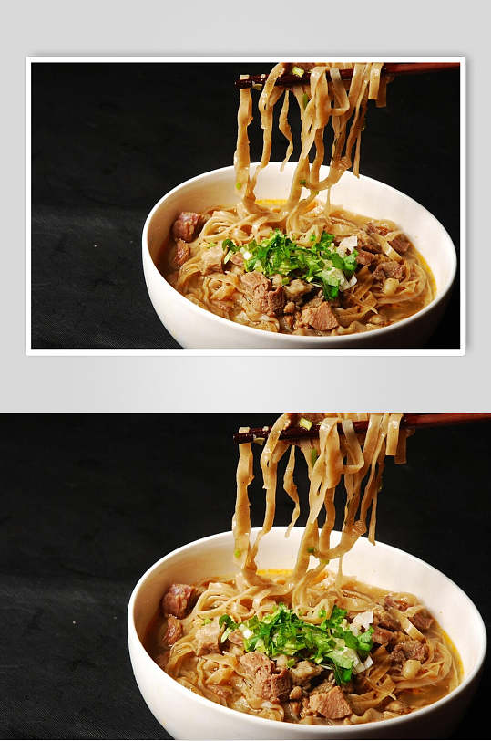 羊肉杂面美食摄影图片