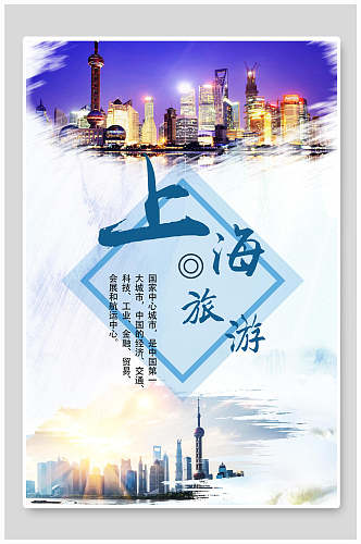 上海旅游上海地标建筑景点促销海报