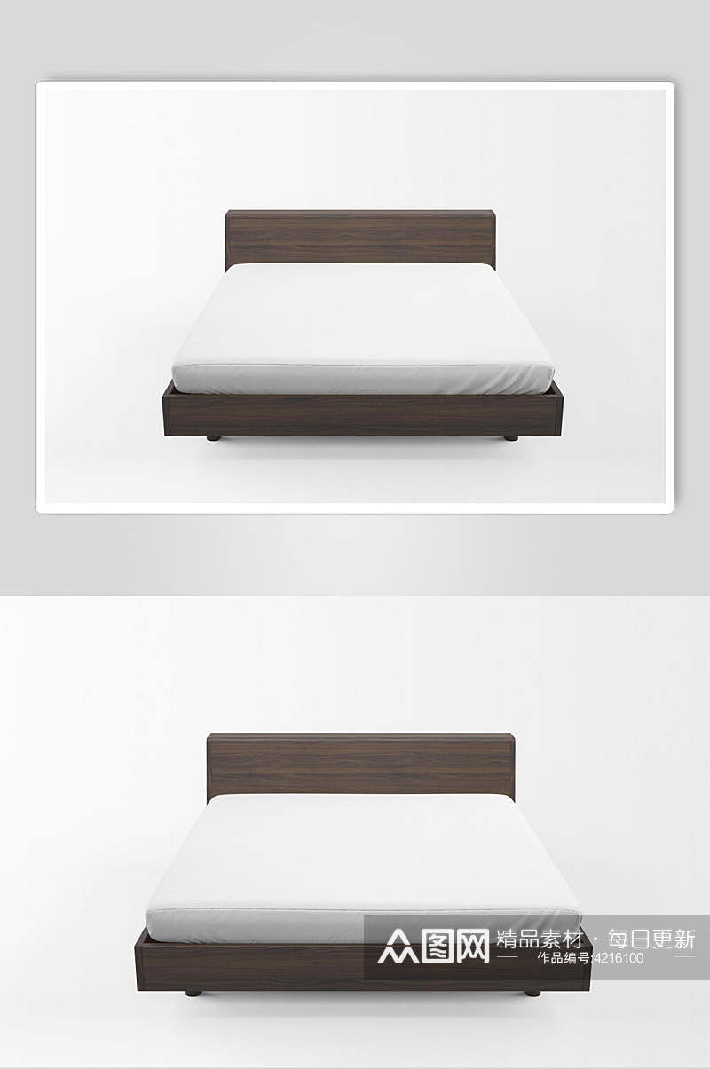 床单棕色床上用品展示场景样机素材