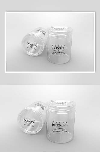 圆形英文时尚透明容器奶茶包装样机