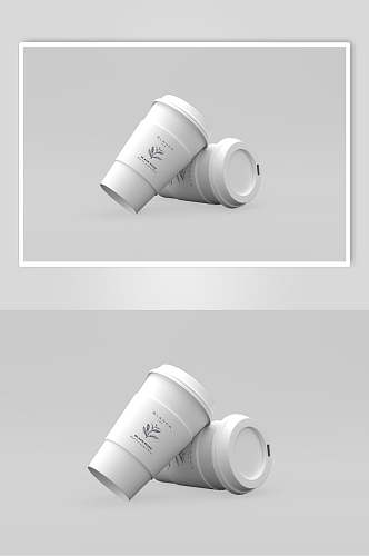 灰色杯子创意大气茶叶包装展示样机
