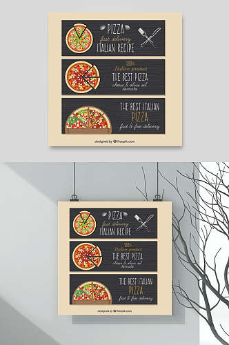 披萨餐饮美食菜单设计素材