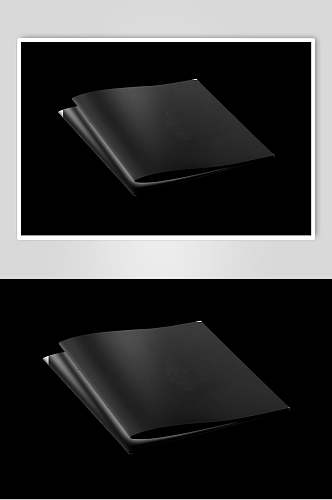 方形黑色创意大气杂志书籍封面样机