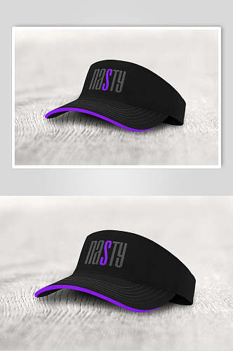 黑紫纹理创意大气棒球帽贴图样机