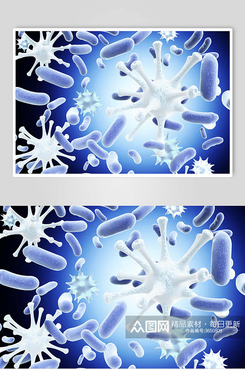 蓝色细胞病菌图片素材