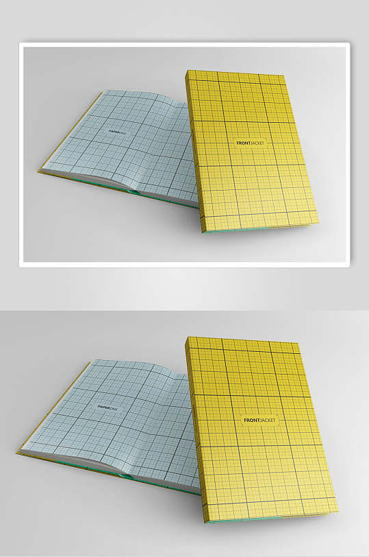 彩色书籍装帧页面智能贴图样机宣传效果图