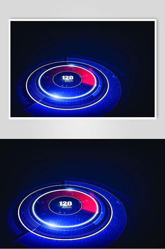 是渐变蓝红科幻科技风光效矢量素材