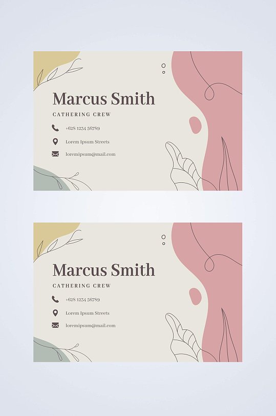 手绘餐饮业名片