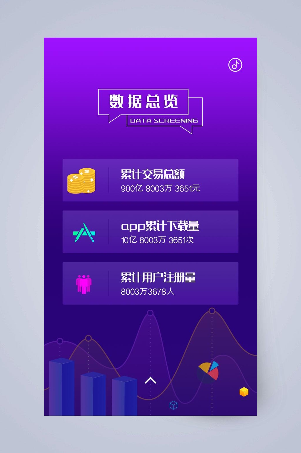 数据总览UI长图素材