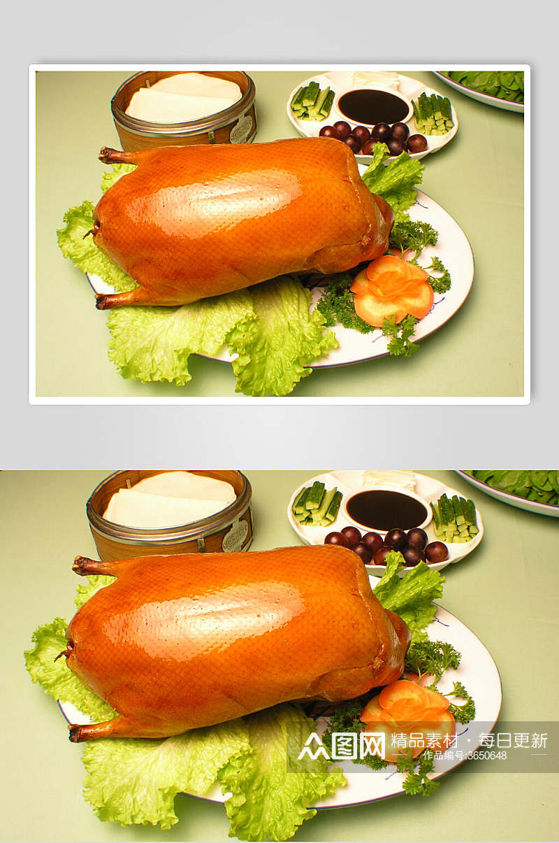 清新新鲜烤鸭烧烤类食物照片素材