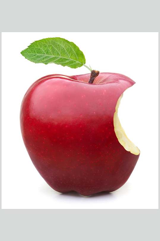 被咬一口的新鲜苹果水果图片