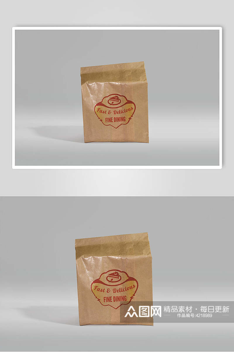 袋子黄皮纸袋包装购物袋置物盒样机素材