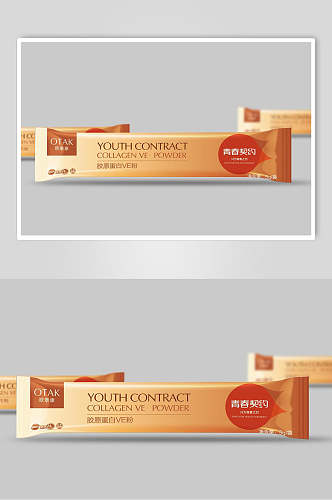 橘色美食品牌包装设计展示样机