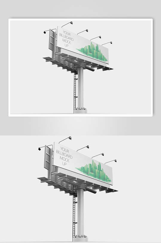 清新户外大型高炮广告牌样机-众图网