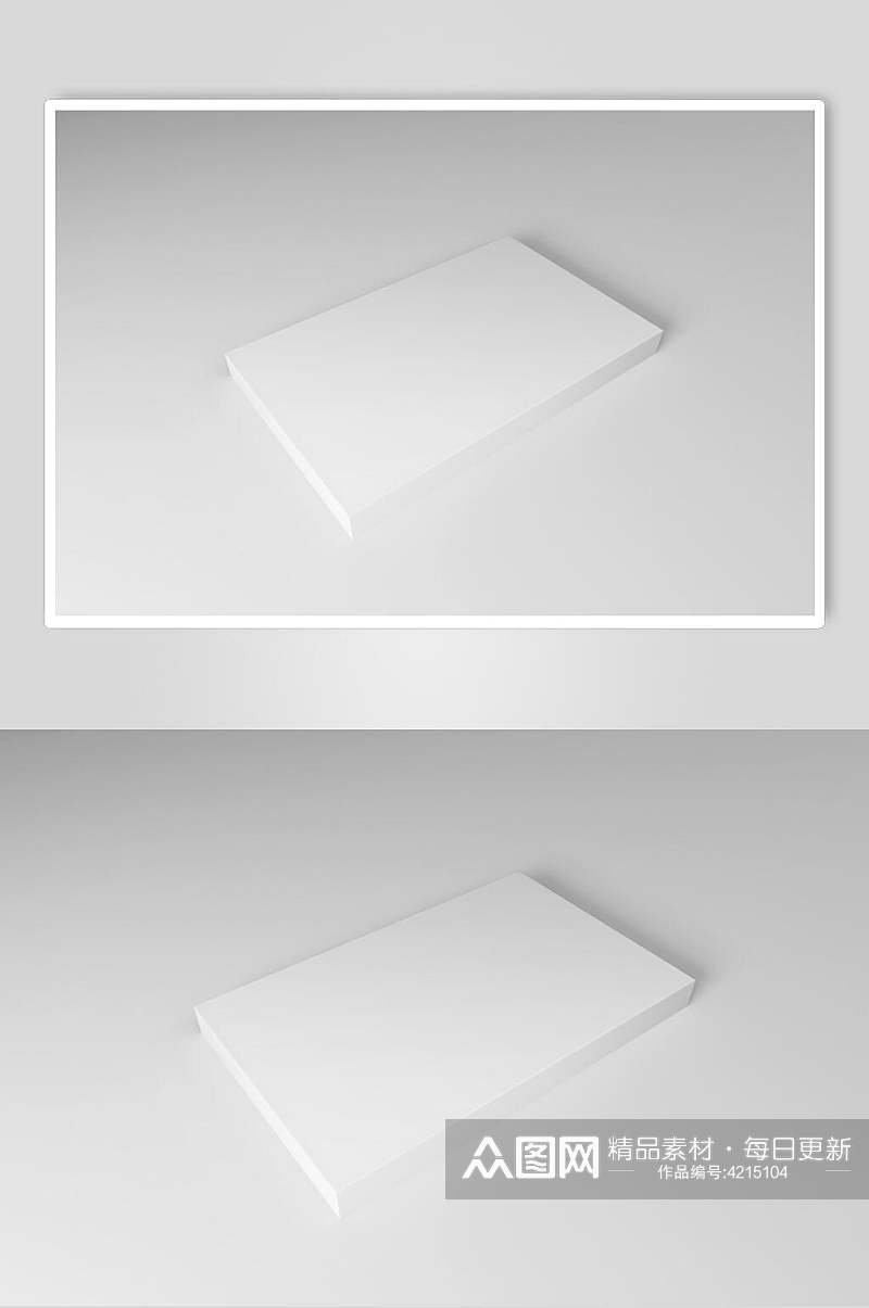 包装盒立体方形阴影灰白色样机素材