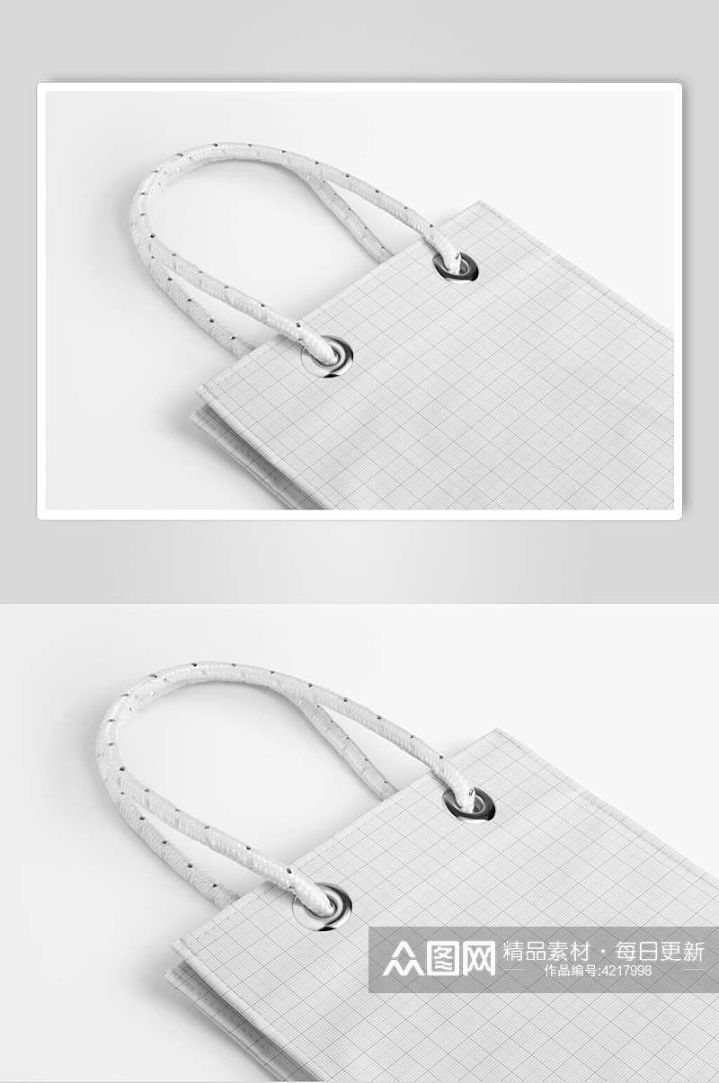 灰色绳子创意手提袋设计展示样机素材